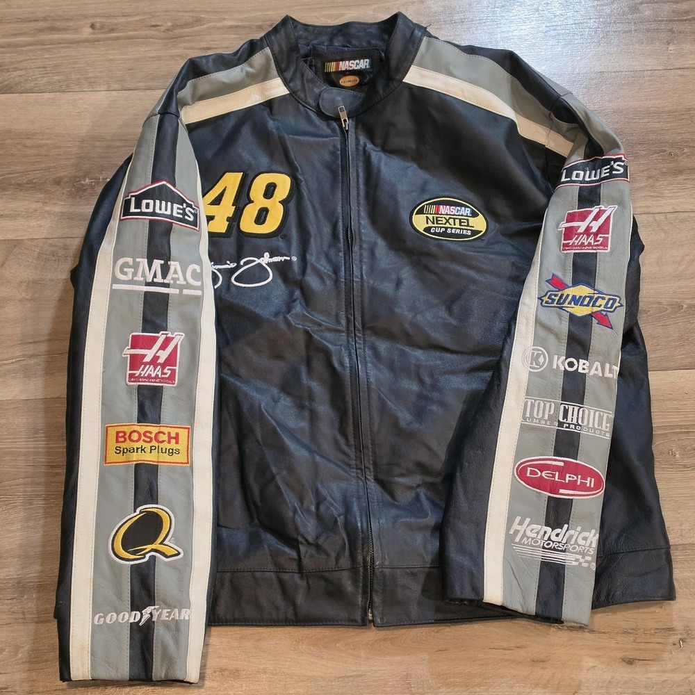 NASCAR by Velocity Jimmie Johnson #48 Lowes Nextel Cup Leather Jacket XL